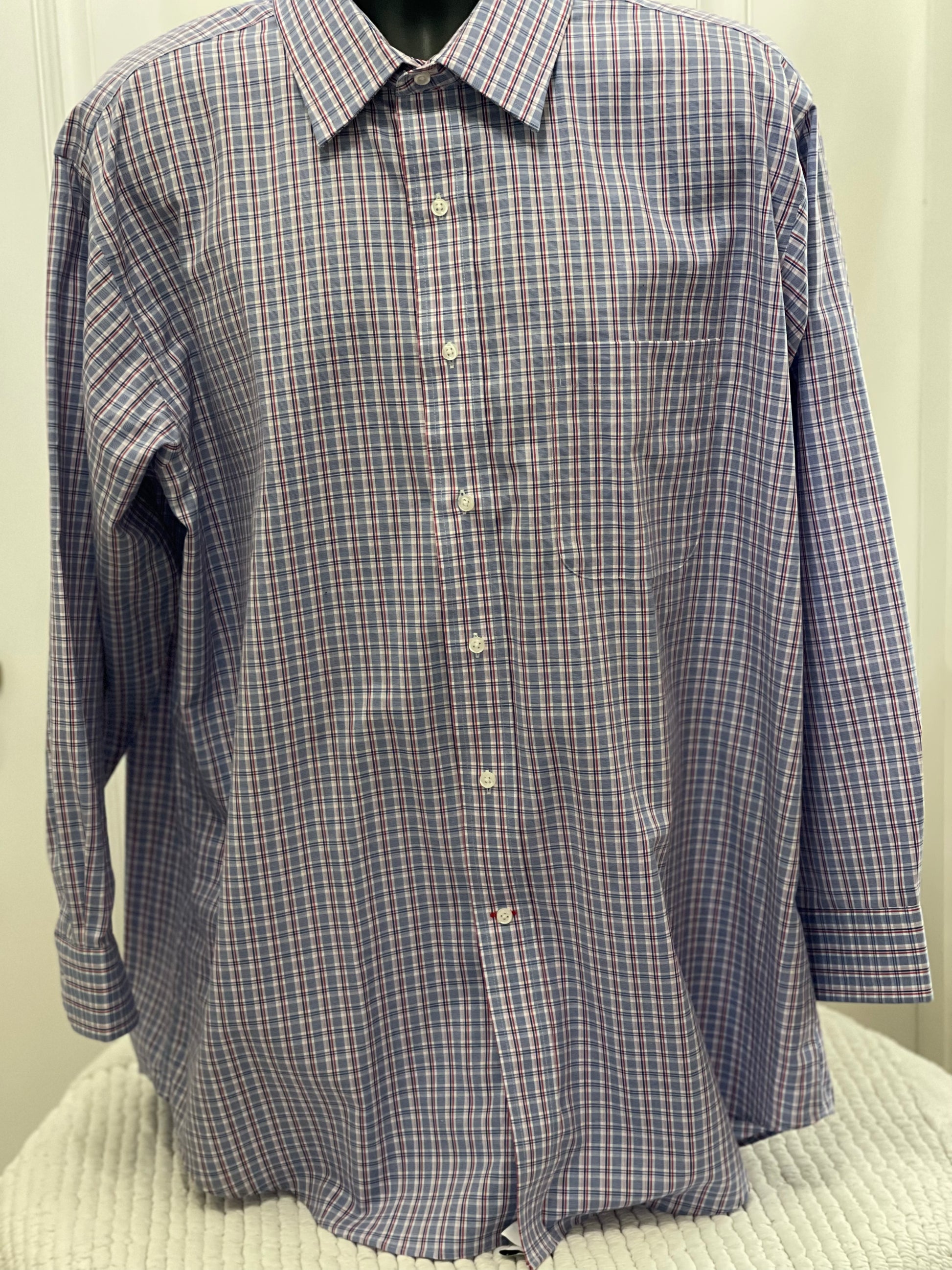 berkley jensen dress shirts Berkley Jensen Men's Dress Shirt Size L 16 34-35 Long Sleeve Button Down Blue